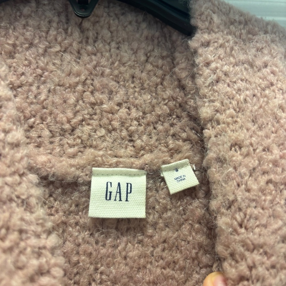 Gap Mock Neck Fuzzy Dusty Pink Sweater - Picture 2 of 6